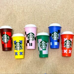 Starbucks Set of Abstract Reusable Hot Cups